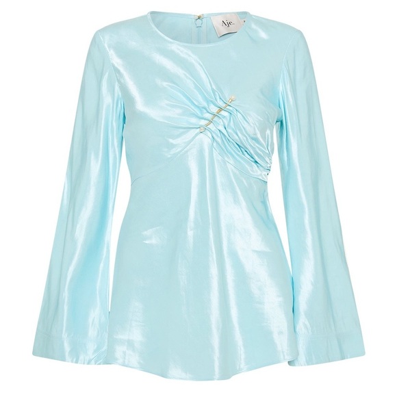New! Aje. Moonglade Pierced Top in Spearmint Blue 🩵 size 10 NWT! - Picture 6 of 16